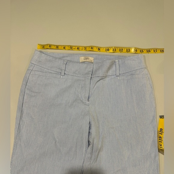 LOFT Light Blue Pinstripe Pants Size 4P - Picture 4 of 5